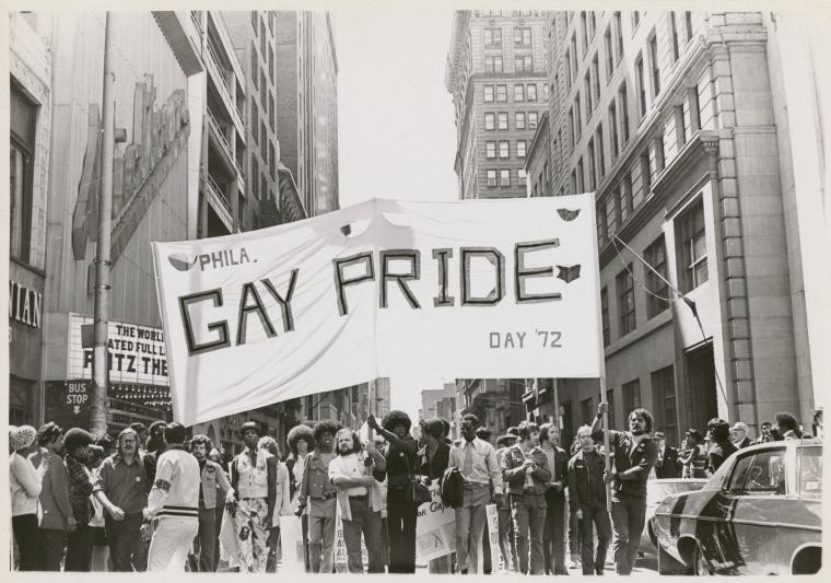 Lead banner and participants, 1972