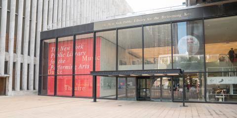 Exterior of the Library for the Performing Arts.