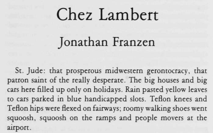 &quot;Chez Lambert&quot; by Jonathan Franzen