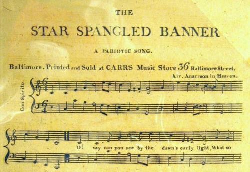 The Star-Spangled Banner, the first edition, copy in the Music Division; one of 9 existing copies.