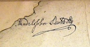 Felix Mendelssohn's signature from Drexel 4903