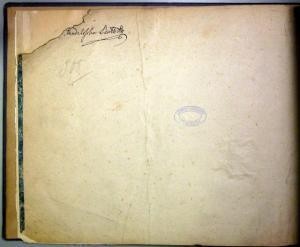 Inside cover of Drexel 4903 with Mendelssohn's inscription and auction lot number