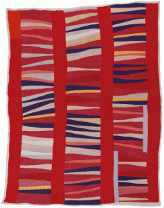 Jessie T. Pettway (b. 1929).  Bars and string-pieced columns, 1950s.  Cotton.  95 x 76 in.  Image courtesy of Tinwood Media.