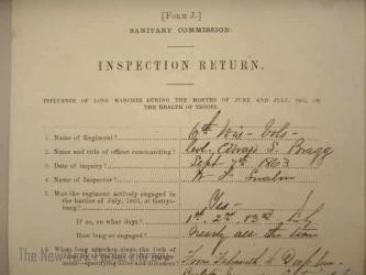 Detail of Form J Inspection Return, number 1, September 7, 1863