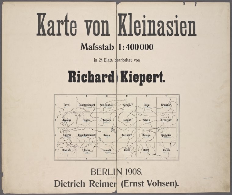 Key map for Kiepert's Karte von Kleinasien