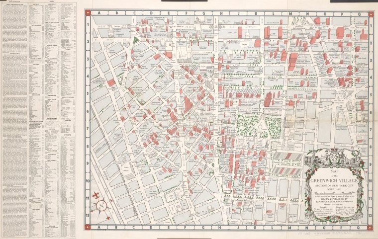 Map of the Greenwich Village section of New York City., Digital ID psnypl_map_352 , New York Public Library