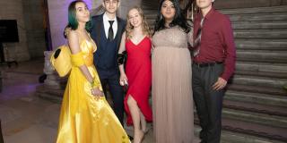 Photo from NYPL's Anti-Prom featuring teens posing for camera