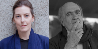2 side-by-side headshots: Caoilinn Hughes, Colm Tóibín