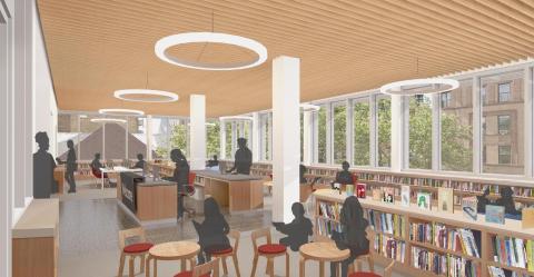 Interior rendering of the Melrose Library renovation. 