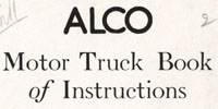 ALCO Motor Truck Book of Instructions Logo