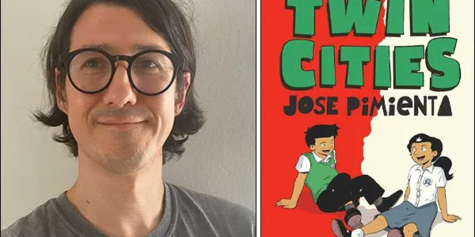 Jose Pimienta with the cover of Twin Cities.