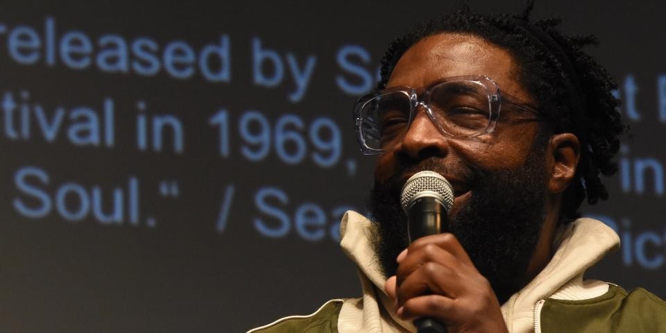 Questlove at an event for Summer of Soul at the Schomburg Center. 
