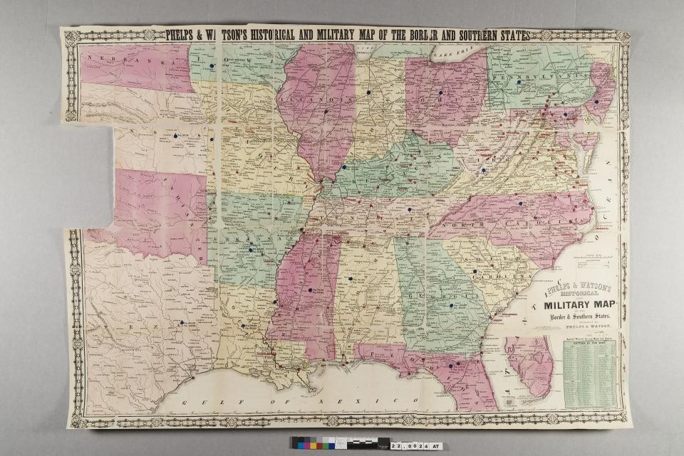 Phelps & Watson’s Historical and Military of the Border and Southern States (without the pamphlet) after treatment.