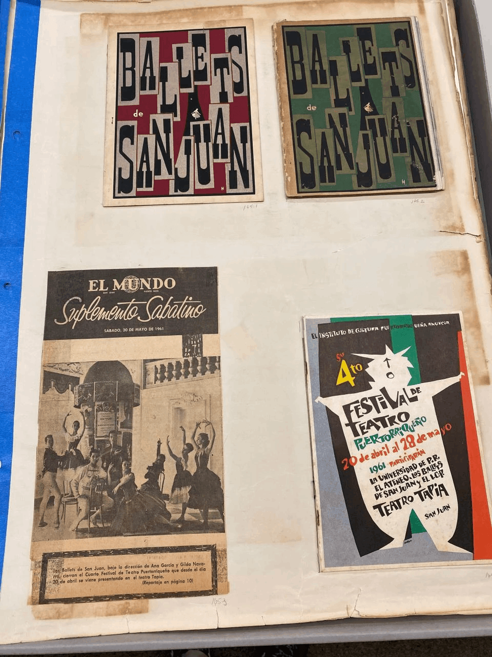 Programs from early productions of the Ballets de San Juan in Navarra’s scrapbooks.