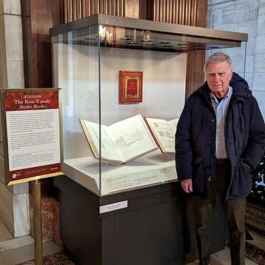 Mark Podwal at a recent Passover exhibit at NYPL that featured his art.