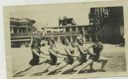Marion and fellow dancers posing in Long Beach, CA, 1927