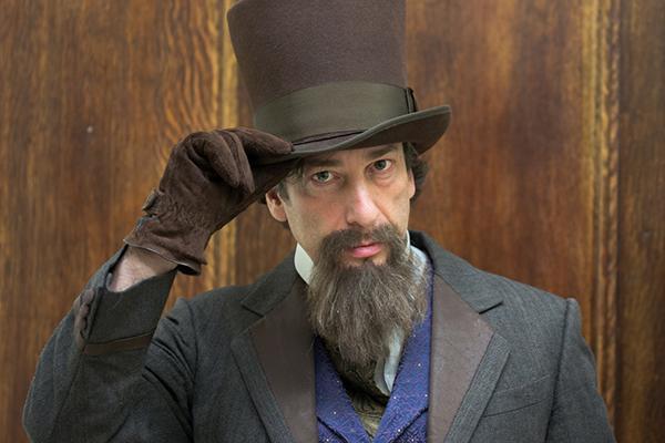 Neil Gaiman dressed as Charles Dickens