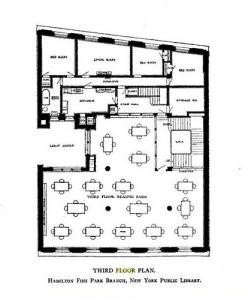 Floor plan of superintendant's living quarters at Hamilton Fish Park Library