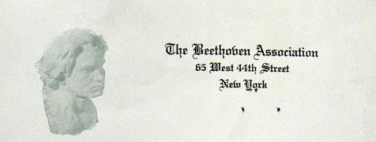 Letterhead of the Beethoven Association