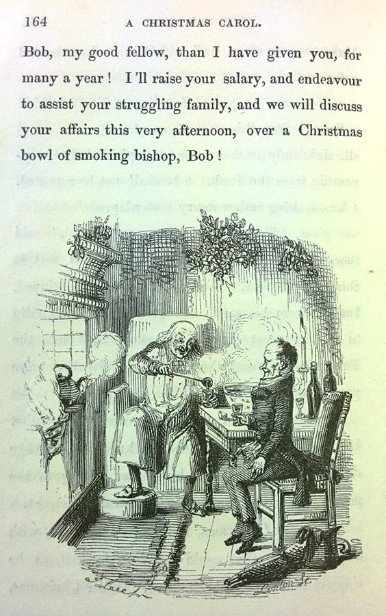 Scrooge and Cratchit Drink Smoking Bishop in A Christmas Carol