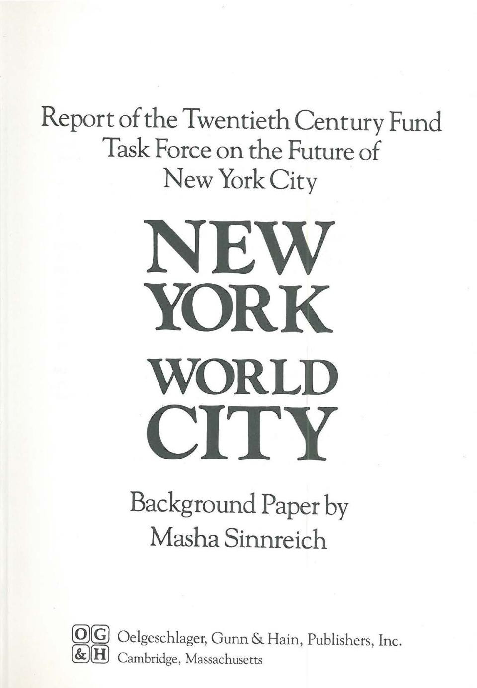 Title page of New York--World City