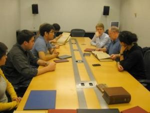 A class examines Special Collections materials related to Johann Sebastian Bach
