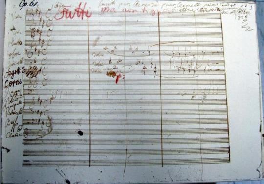 Beautiful facsimile of Beethoven's Violin Concerto, purchased with funds from the Beethoven Association