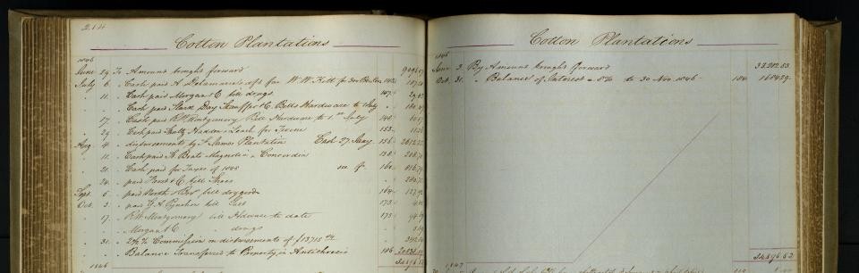 A ledger page from the Brown Brothers New Orleans Office, 1845 - 1849