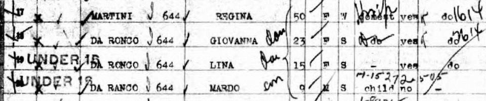  detail includes Regina Martini, June 25, 1920