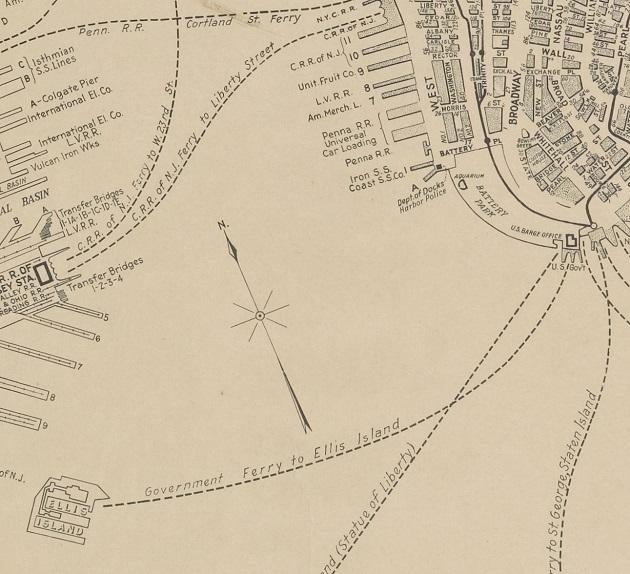  detail showing Ellis Island.
