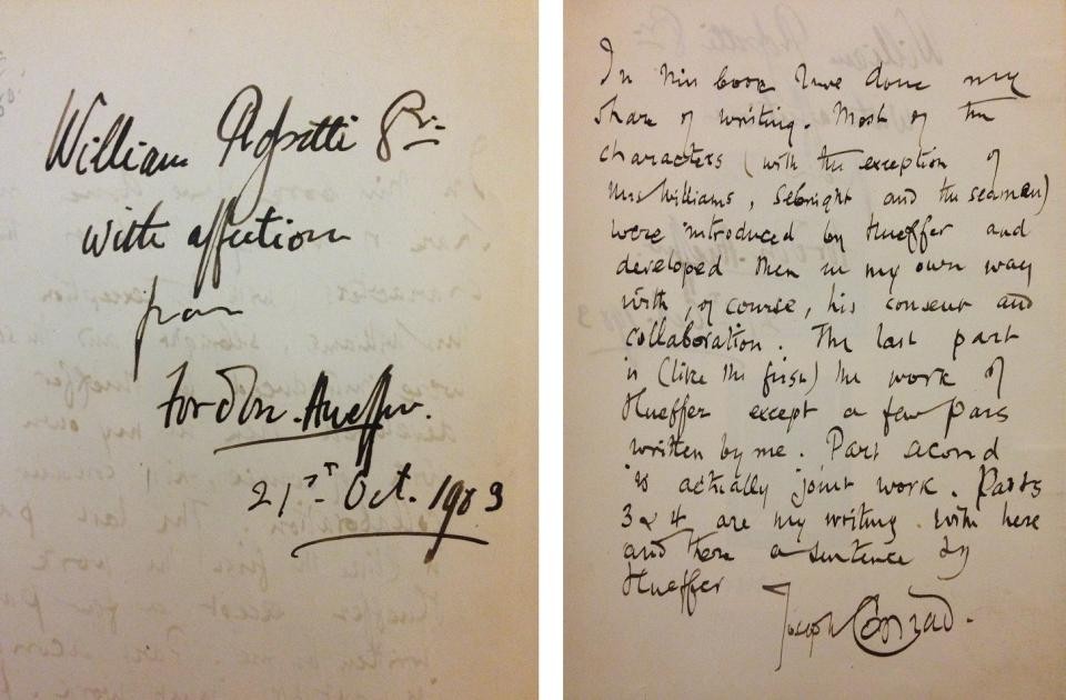 Ford Madox Ford and Joseph Conrad’s inscriptions in Romance