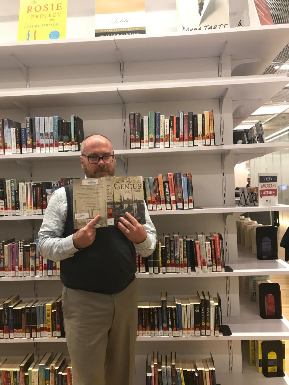 NYPL's Chief Branch Library Officer enjoying a book.