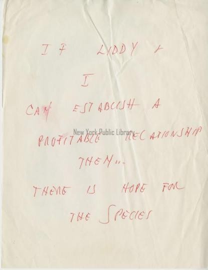 Note written by Timothy Leary, undated