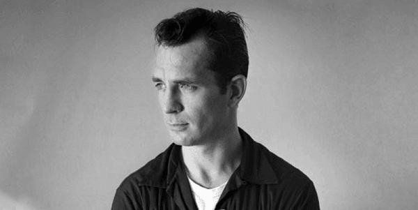 Black and white photo portrait of Jack Kerouac