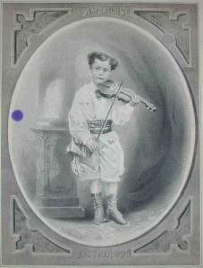 Portrait of James Speaight and violin