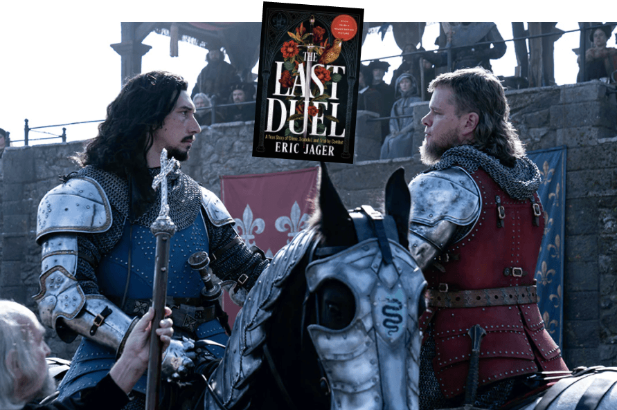 promo image for The Last Duel and book cover