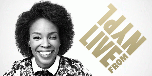 Animated graphic featuring black and white photos of Amber Ruffin and Lacey Lamar with the LIVE from NYPL logo.