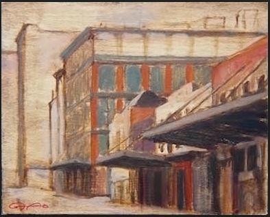 Painting of a factory building