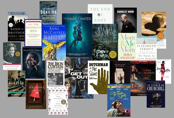 Book and film cover montage for the 2018 Oscars