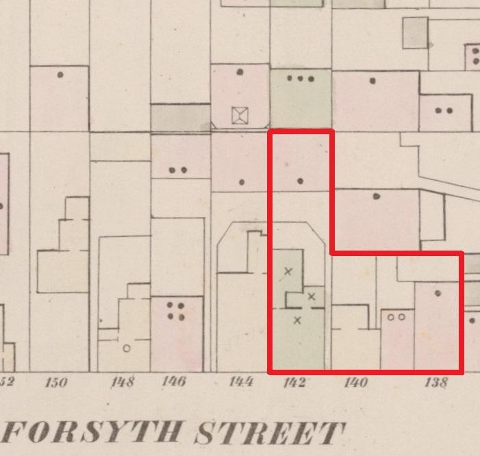 Plate 41, Maps of the city of New York, 1853 showing  138-150 Forsyth Street