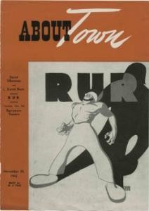 early Al Hirschfeld depiction of the 1942 revival of R.U.R.