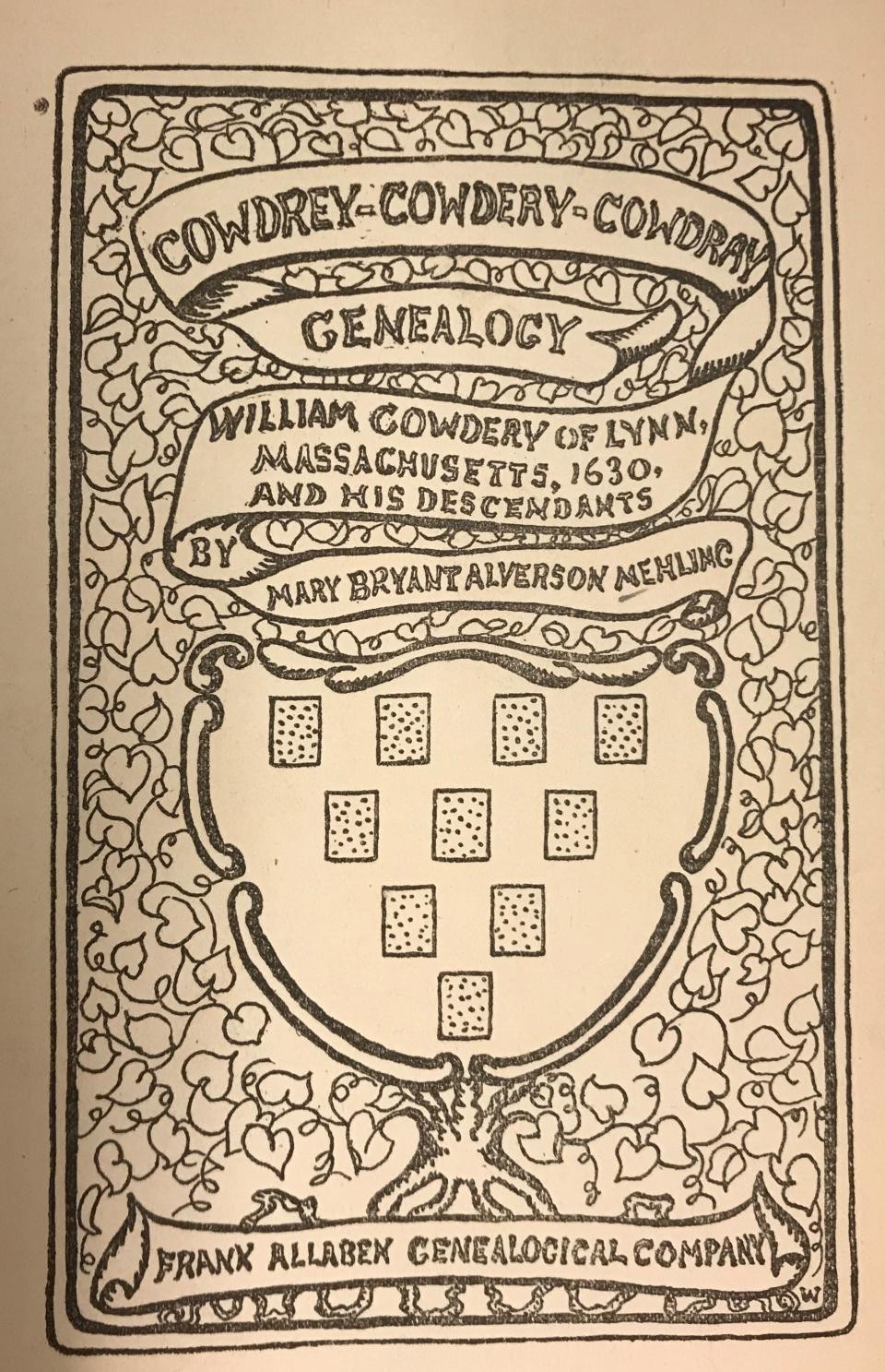 Title page Cowdrey-Codery-Cowdray Genealogy