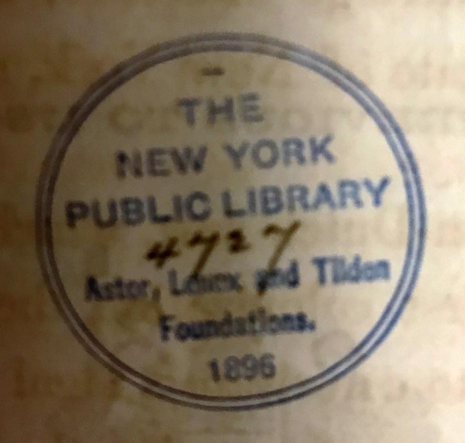 First NYPL stamp 1896