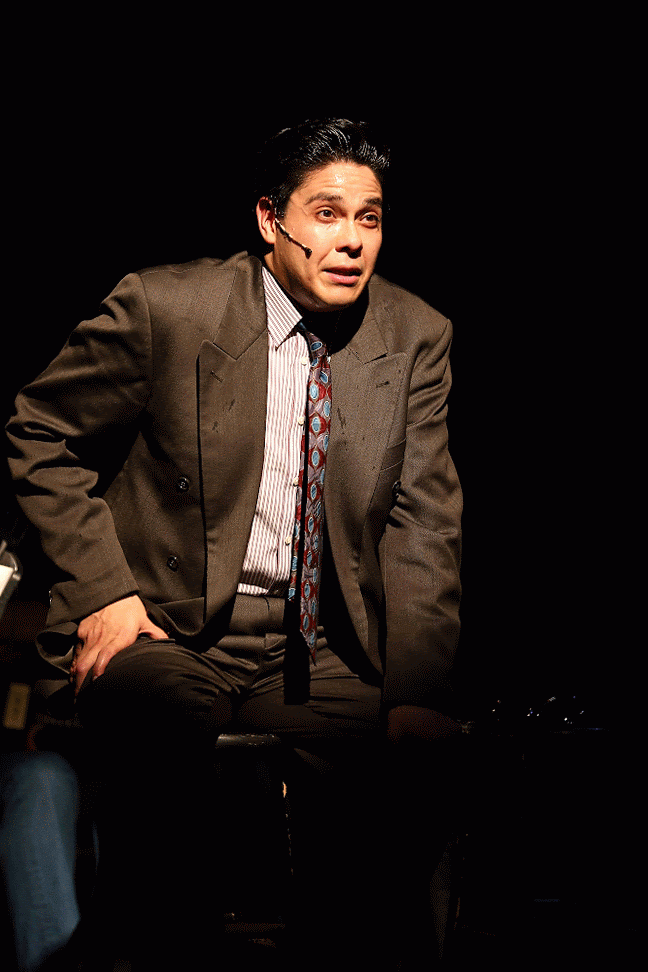 George Salazar also plays Jonathan’s father, who wishes him happy birthday in his weekly “call from White Plains.”