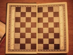 Game-board-printed endpapers from The Week-End Book, 1924.