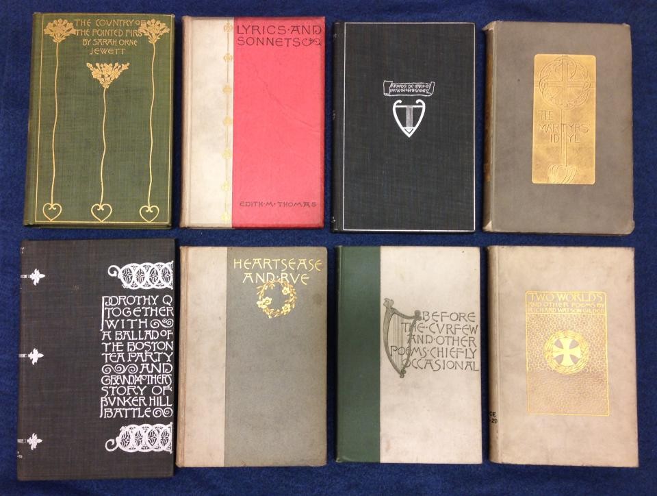 A selection of book covers designed by Sarah Wyman Whitman