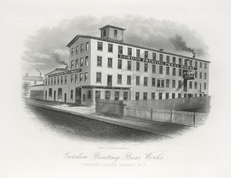 Gordon Printing Press Works. Seminary Street. Rahway, N.J.