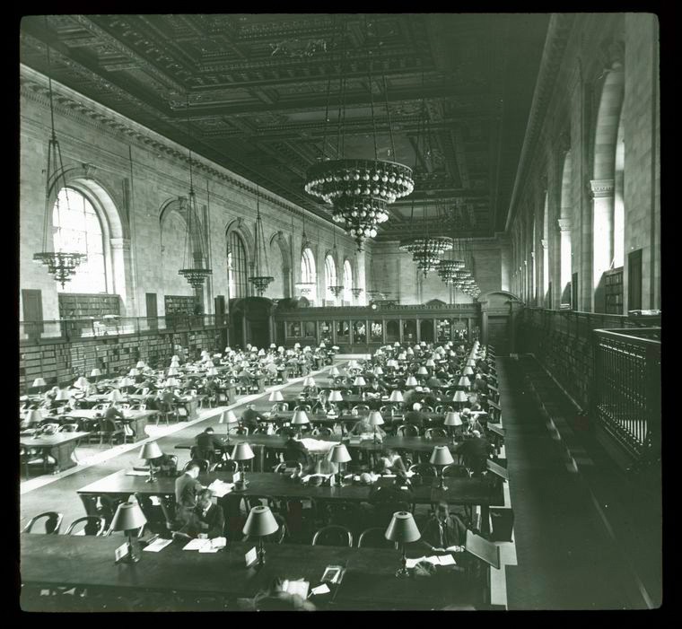 Main Reading Room looking South, Digital ID 1153330, New York Public Library