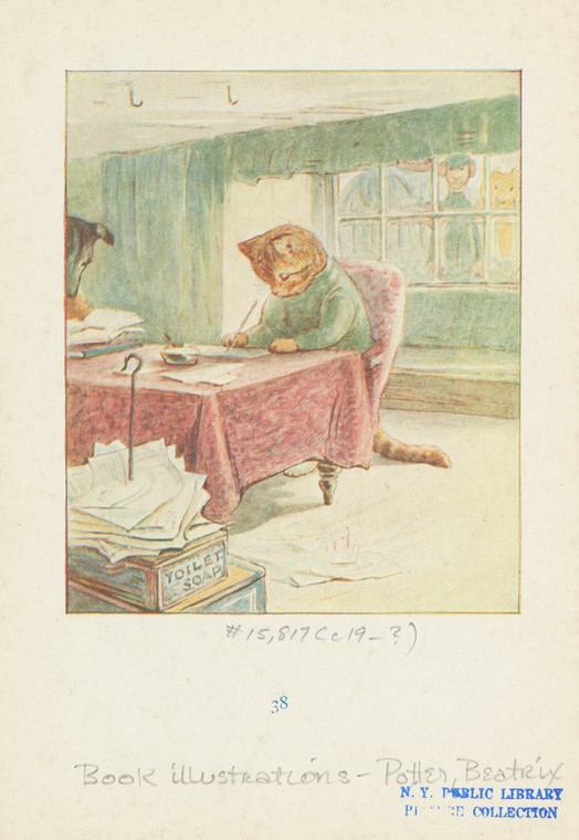 Beatrix Potter illustration of a cat