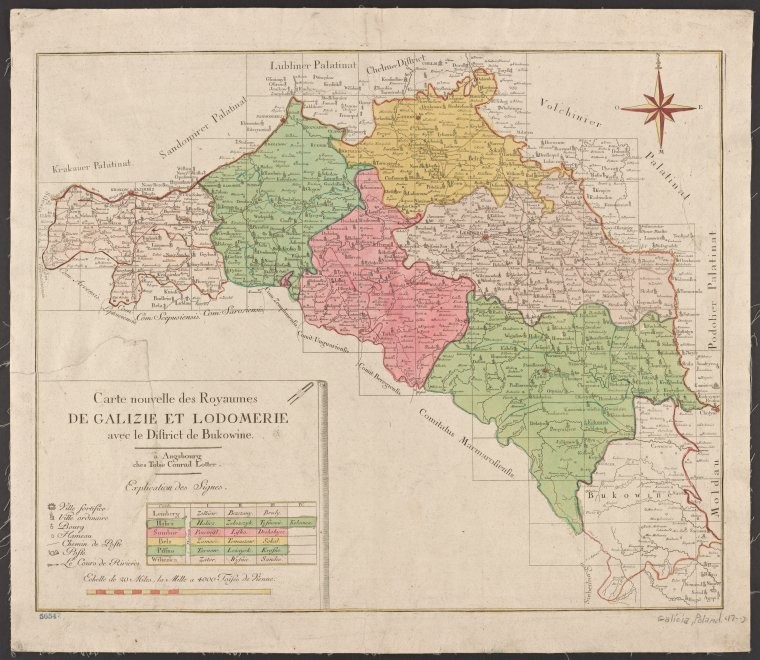 Carte Nouvelle des Royaumes de Galizie et Lodomerie, avec le District de Bukowine,
